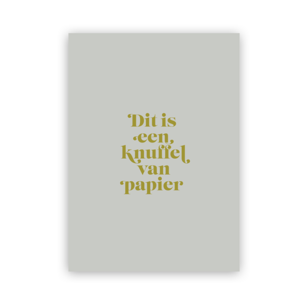 Kaartje goudfolie - Knuffel van papier